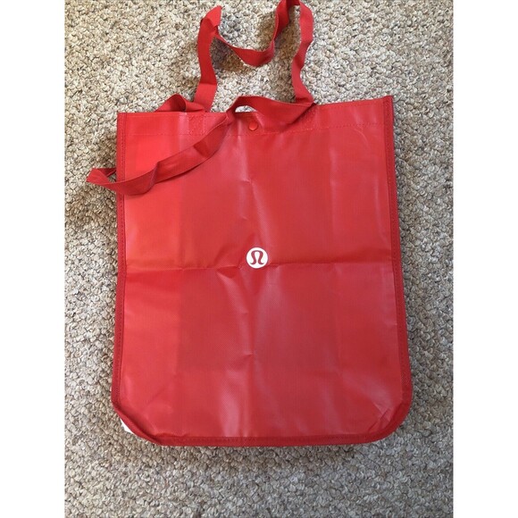 Lululemon Red Shopping Tote Bag 16" x 14" New - Picture 1 of 5